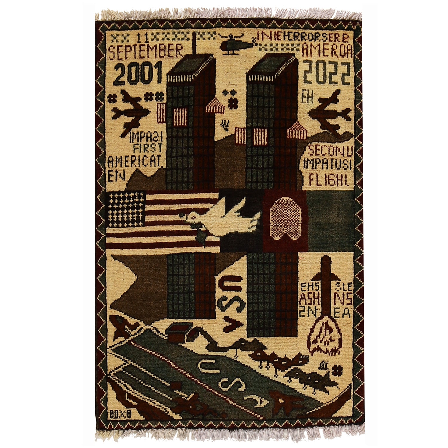 World Trade Center Flag Banner War Rugs - ZEWAH.COM